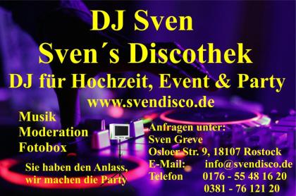 DJ Sven - Sven s Discothek für Hochzeit Geburtstag Party für Rostock Ostseek