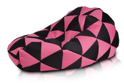 Sitzsack Sako Mix Beanbag Polyester schwarz rosa Dreiecke Design 220L 110cm
