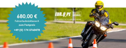 EU-Führerschein Klasse A - Festpreis - ohne Anzahlung