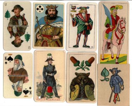 Alte Spielkarten und Kartenspiele Skatkarten uralt