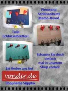 Sehr schöne Schlüssel- und Memobretter handgefertigt jedes ein absolutes Unika