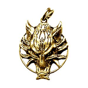 FENRIS oder FENRIR vergoldet Kettenanhänger Amulett Anhänger Pendant