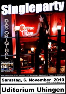 Singleparty am Samstag 06. 11. 2022 - partyduo. com - Uditorium Stadthalle Uhingen