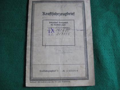 OLTIMER KFZ-BRIEF FORD EIFEL BJ. 1936