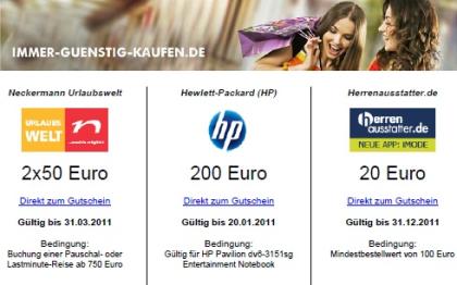 1000 Euro sparen mit Gutscheinen