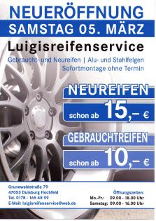 Neueröffnung reifenservice gut und günsitg einfach schauen montage ab 7Euro