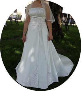 A-Linien -Brautkleid creme Gr. 38-40