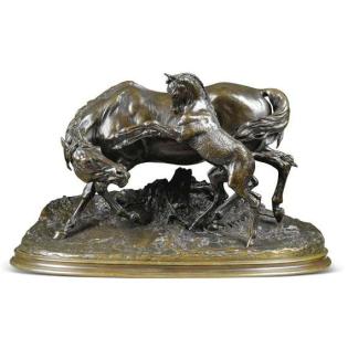 Pferdeskulptur von Pierre Jules Mene