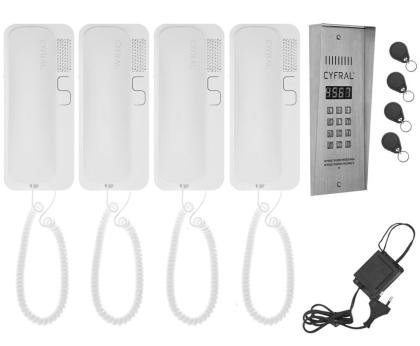 Sprechanlage Gegensprechanlage 4 Familien Türsprechanlage Stahl RFID Schlüssel