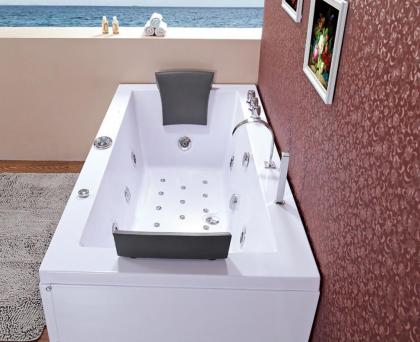 Whirlwanne Badewanne Whirlpool Jacuzzi 24xDüsen Beleuchtung Radio SPA 180x90x76