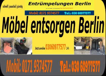 Möbel entsorgen Berlin Sofa Schrank Matratze Sessel Bett Tisch.