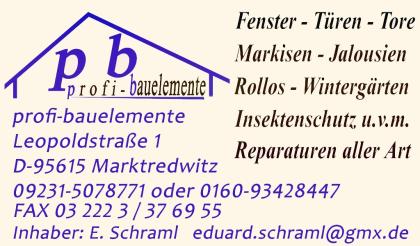 Profi-bauelemente FENSTER TÜREN TORE ROLLADEN MARKISEN JALOUSIEN INSEKTENSCHUTZ