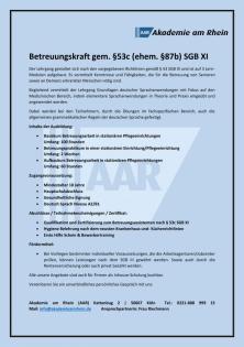Demenzbetreuung Ausbildung nach 53c ehemalig 87b
