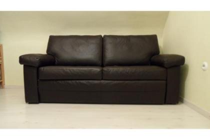Schlafcouch schwarzes echtleder