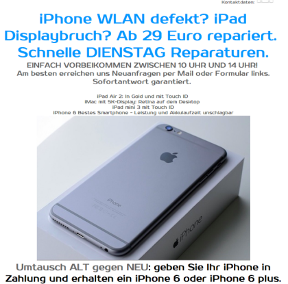 Express iPhone 4s WLAN iPhone Reparatur Displaytausch iPhone 6 plus