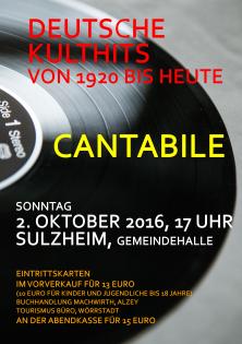 Cantabile singt deutsch Kulthits von 1920 bis heute Konzert am 02. 10. 2022 in