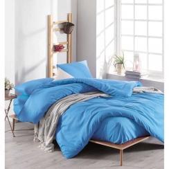 100 natürliche Baumwolle Bettbezug Set Double Solid Color Blue Yt142-Eponj