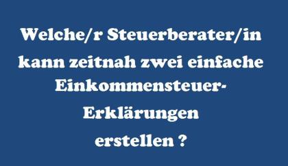 Welche/ r STB möchte zwei ESt-Erklärungen erstellen