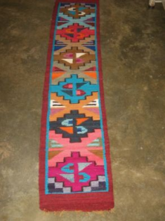 Webteppich 155 x 30 cm aus Peru mit Inkazeichen