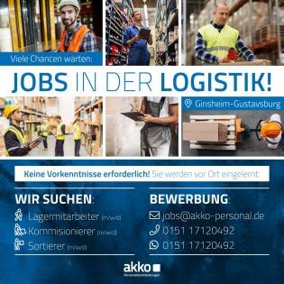 Jobs in der Logistik in Ginsheim-Gustavsburg
