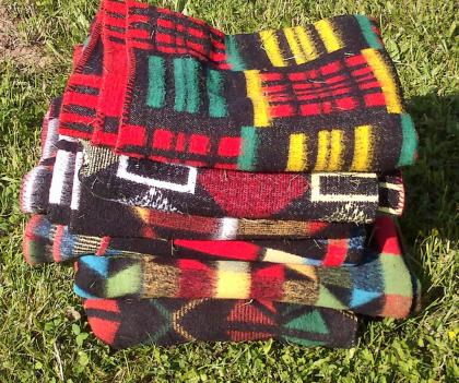 Bunte alte Wolldecke Decke Wohndecke Sofadecke